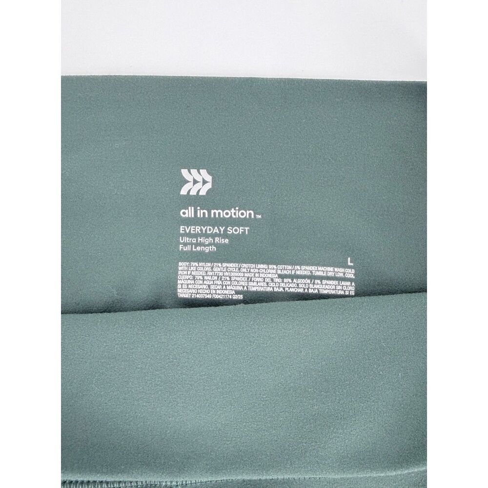 All In Motion Ultra High Rise Full Length Leggings Womens L Green Everyday Soft - Picture 9 of 9